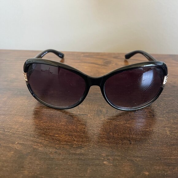 Magnivision Black Rhinestone Dark Lens Sunglasses Frames Only 61-16-120 mm - Picture 1 of 7